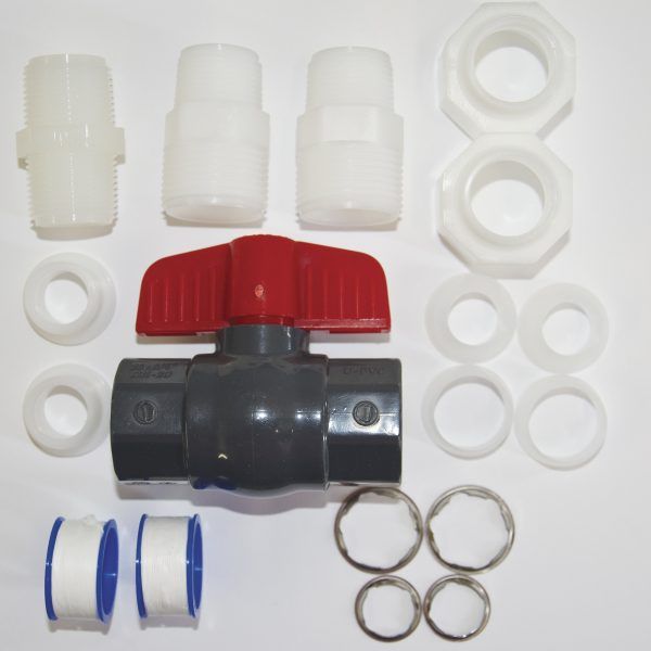 Water filter connector kit with valve